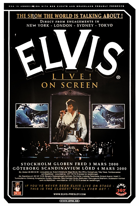 Poster för evenemanget Elvis live on screen.