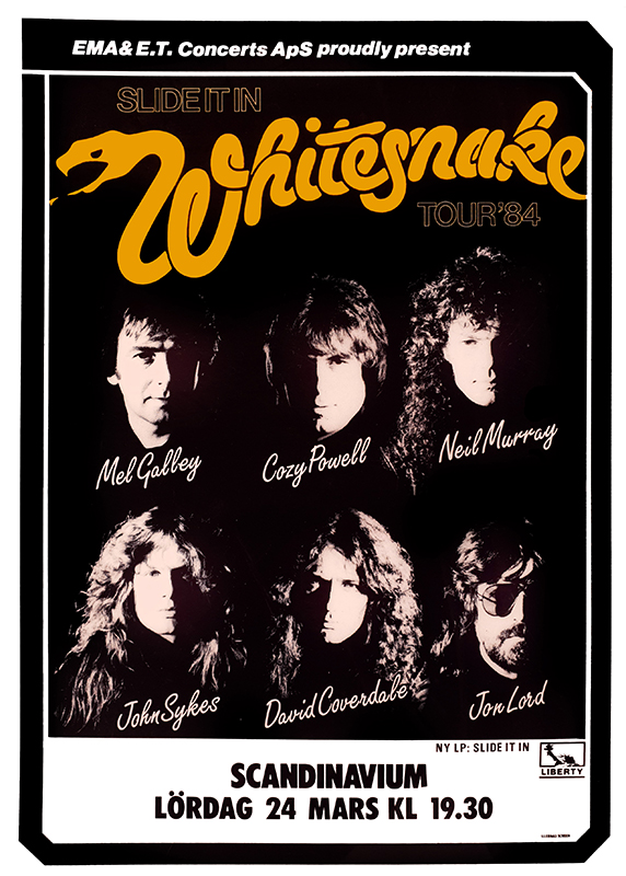 Poster för konsert med Whitesnake på Scandinavium.