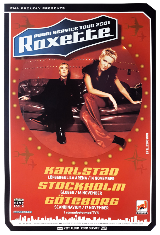 Poster för konsert med Roxette.