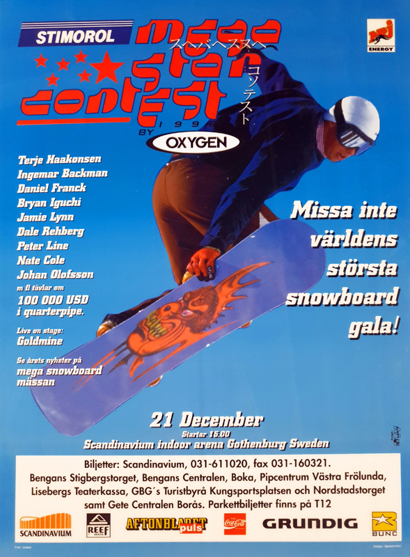Poster för en snowboardgala. 