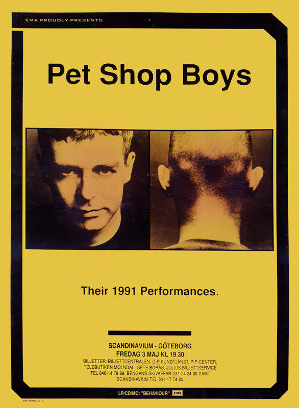 Poster för konsert med Pet Shop Boys.