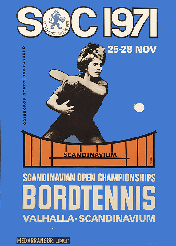 Poster för Scandinavian Open Championship i bordtennis 25-28 november 1971.