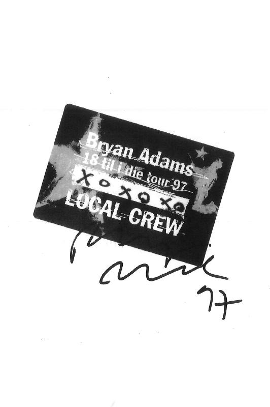 Bryan Adams autograf.