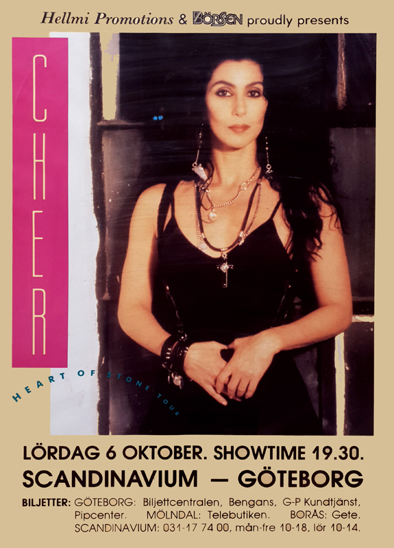 Poster för konsert med Cher.