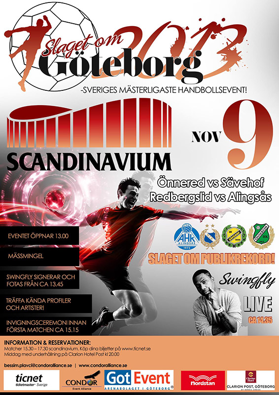 Poster för Slaget om Göteborg. Sveriges mästerligaste handbollsevent.
