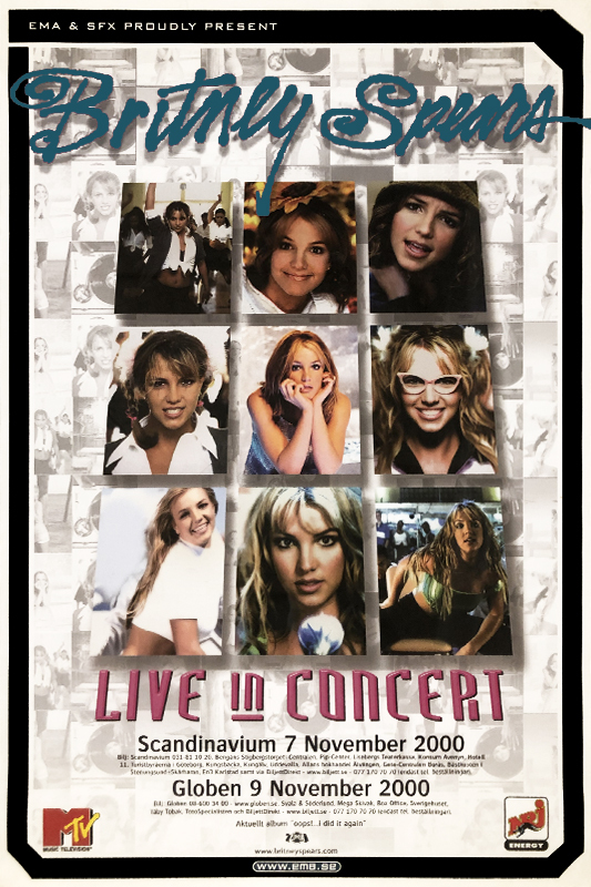 Poster för konsert med Britney Spears.
