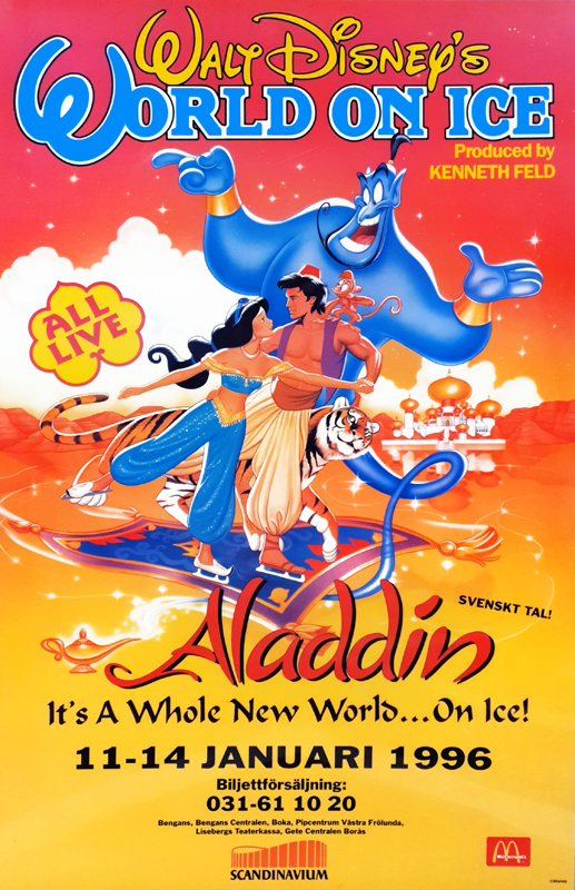 Poster för Disneys world on ice. Alladdin. 