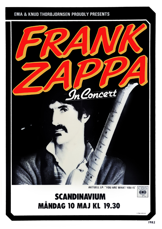Poster för konsert med Frank Zappa.