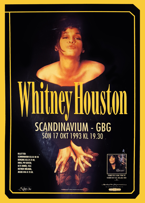 Poster för konsert med Whitney Houston.