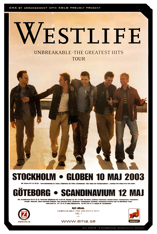 Poster för konsert med Westlife.