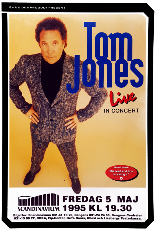 Poster för konsert med Tom Jones.