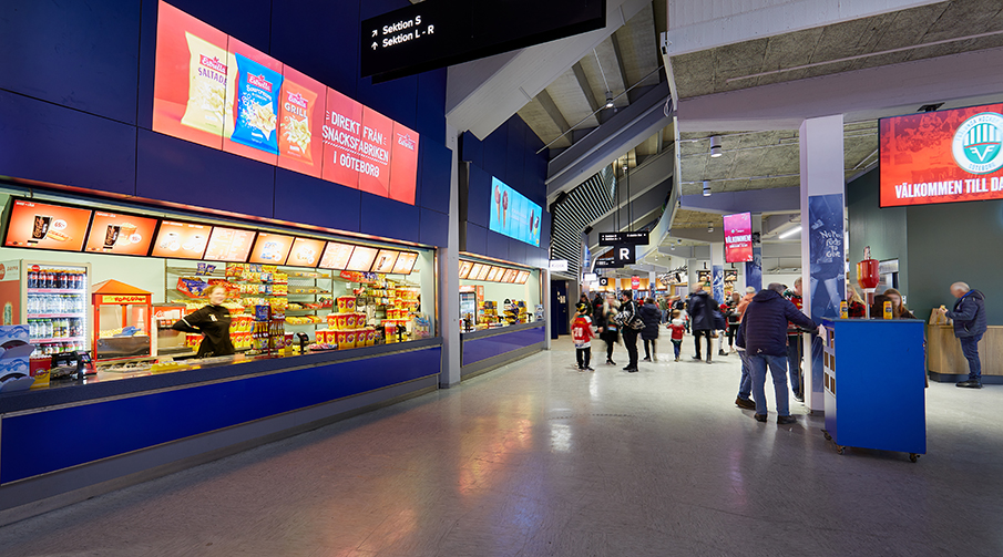Kiosker som är öppna under pågående evenemang på Scandinavium.