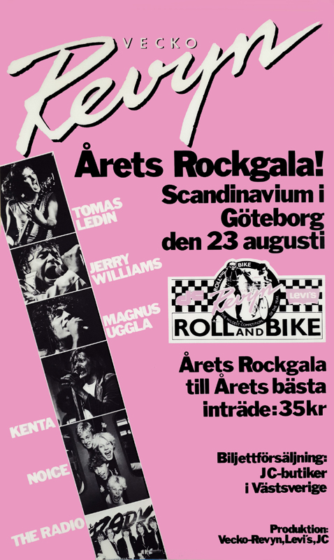 Poster för Veckorevyns rockgala.