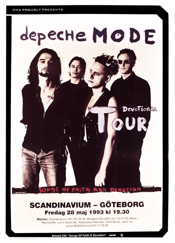 Poster för konsert med Depeche Mode.