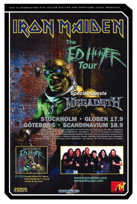 Poster för konsert med Iron Maiden.