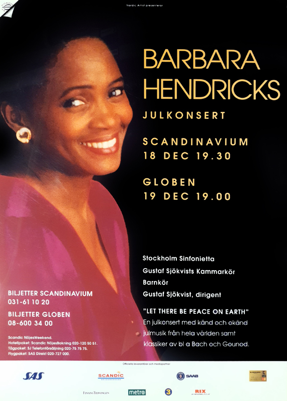 Poster för konsert med Barbara Hendricks.
