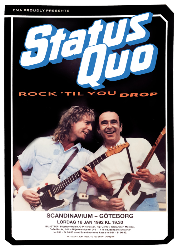 Poster för konsert med Status Quo.