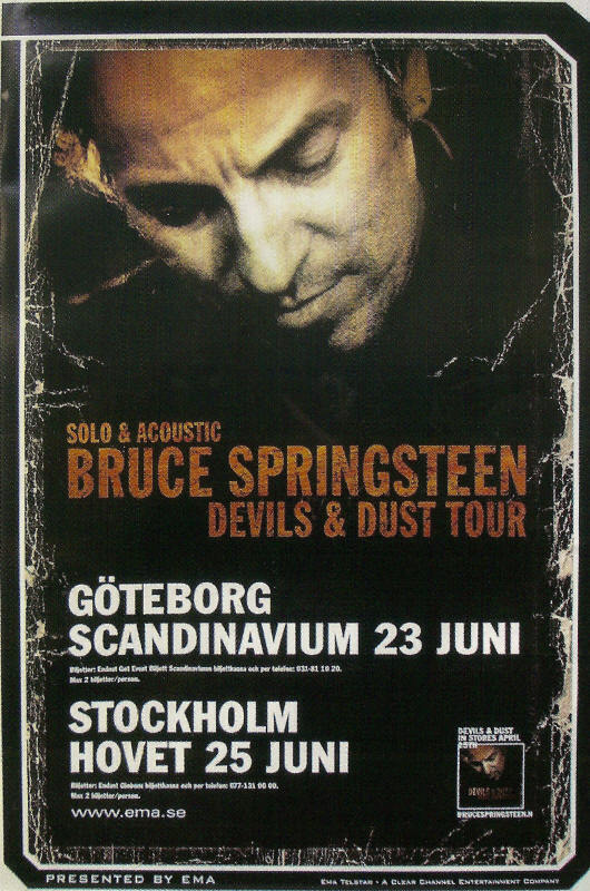 Poster för konsert med Bruce Springsteen.