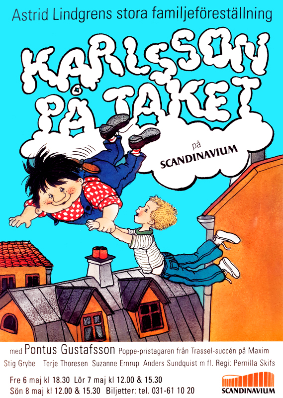 Poster för teatern Karlsson på taket.