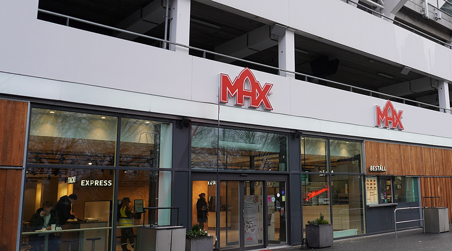 Entrén till MAX på Gamla Ullevi.