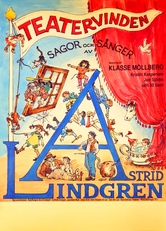 Poster för barnteatern Teatervinden.