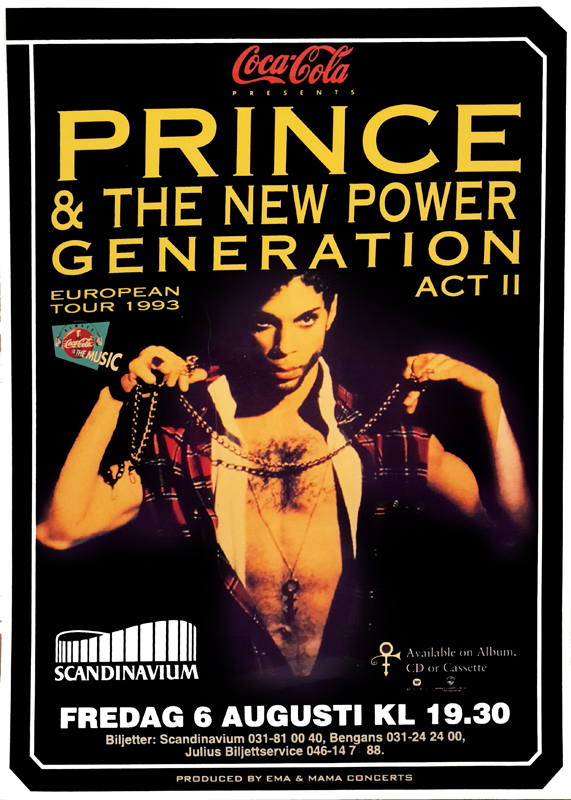 Poster för konsert med Prince.
