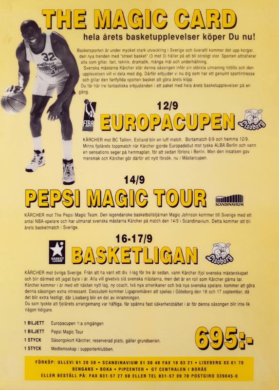 Poster för ett basketevenemang på Scandinavium.