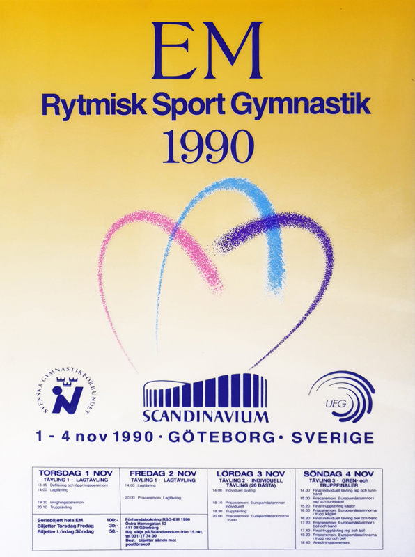 Poster för EM i rytmisk sportgymnastik. 