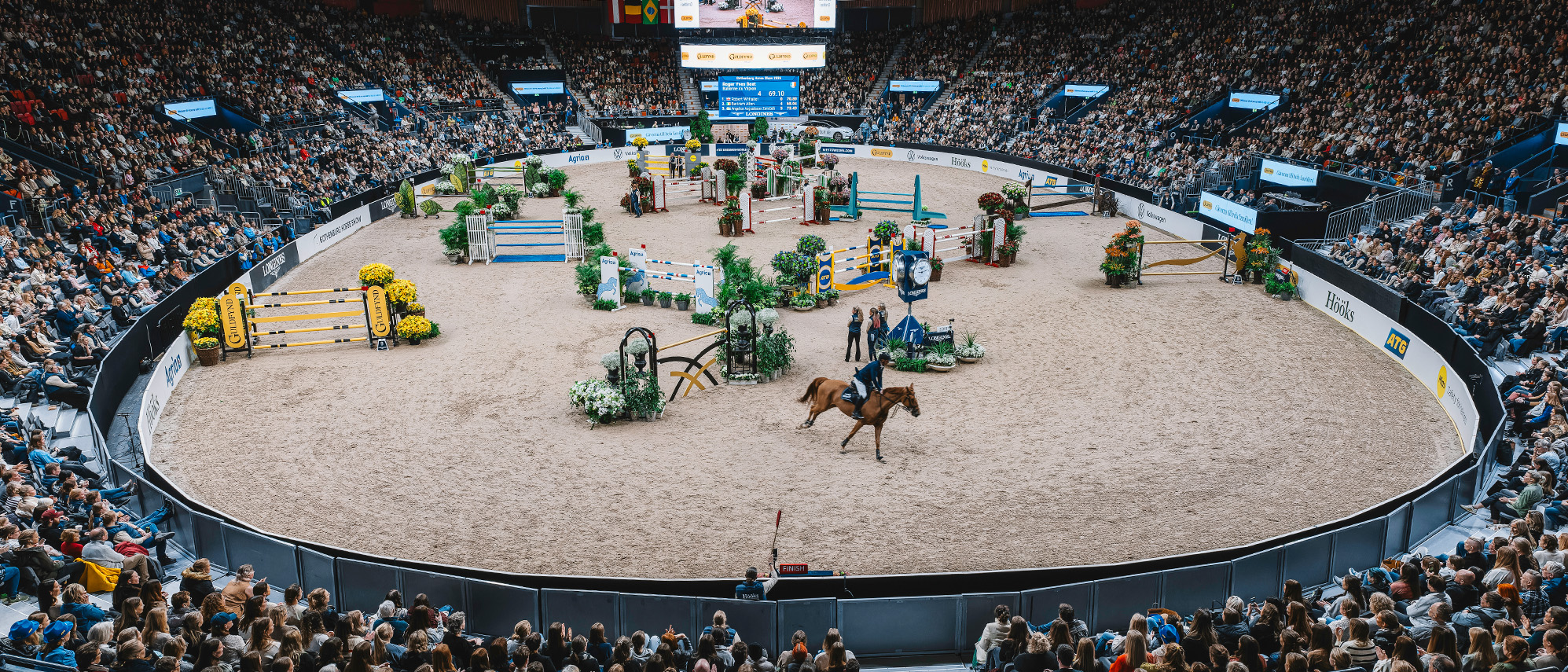 Ett fullsatt Scandinavium under en pågående hoppklass.