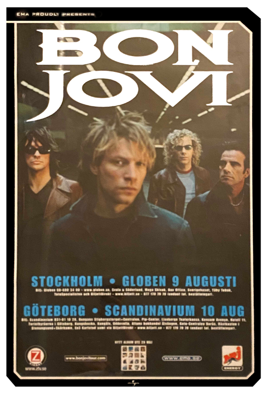 Poster för konsert med Bon Jovi.