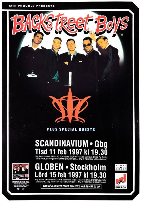 Poster för konsert med Backstreet Boys.