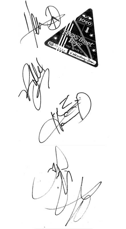 Backstreet Boys autografer.