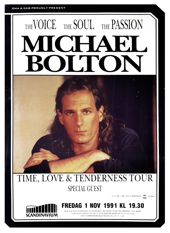 Poster för konsert med Michael Bolton.