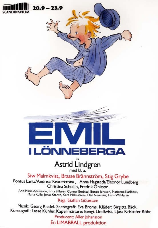Poster för barnteatern Emil i Lönneberga.