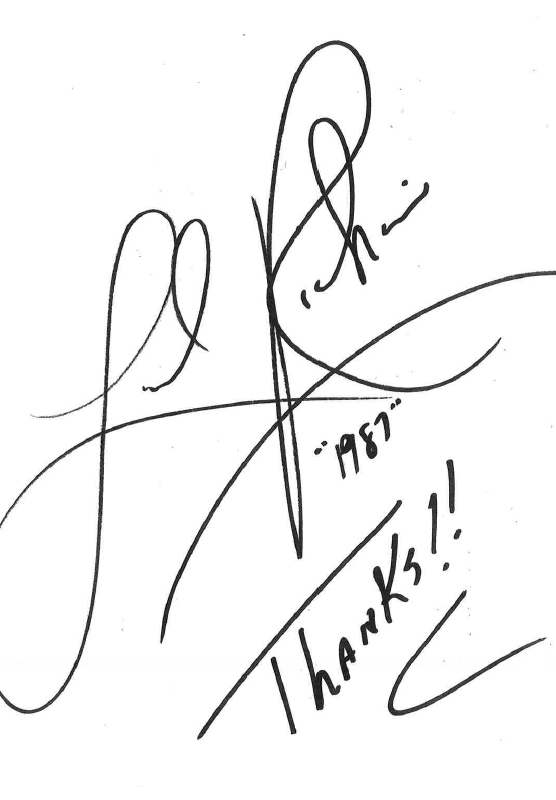 Autograf. Lionel Richie. 1987. Thanks.